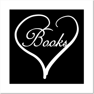 I love books heart Posters and Art